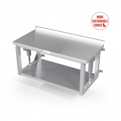 Wall Mounted Electric Height Adjustable Table With Reinforced Shelf